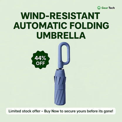 Compact Windproof Umbrella With Secure Grip Handle