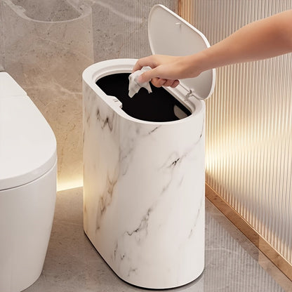 Elegant Stone Waste Basket with Lid