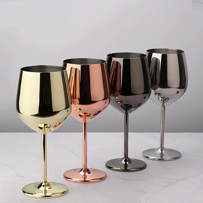 Silver Coated Mirrored Wine Glass
