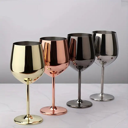 Silver Coated Mirrored Wine Glass