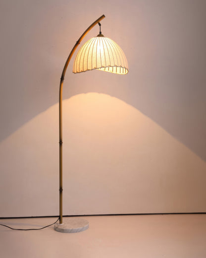 Natural Bamboo Floor Lamp with Adjustable Brightness - Lusomart