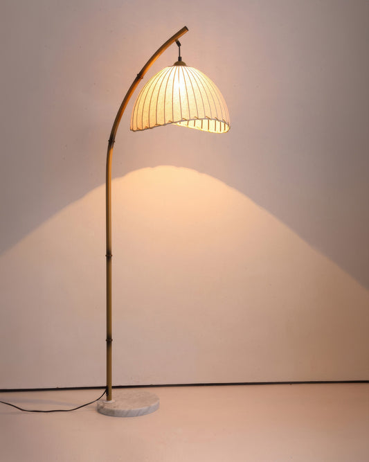 Natural Bamboo Floor Lamp with Adjustable Brightness - Lusomart