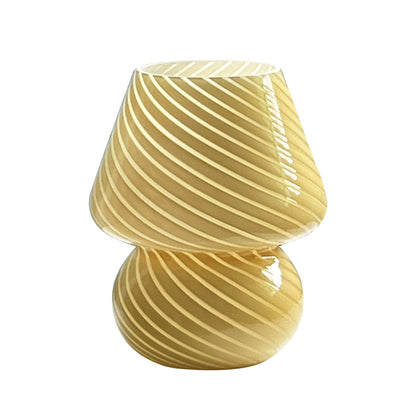 Colorful Glass Mushroom Desk Lamp | USB Adjustable Light