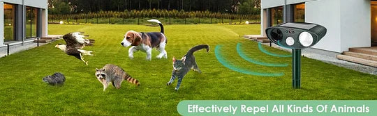 Outdoor Deer Repellent Ultrasonic Solar Pest Defender