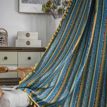 Vibrant Beaded Sheer Window Curtains