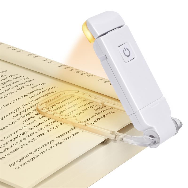 Portable LED Reading Light with USB Rechargeable Clip - Lusomart