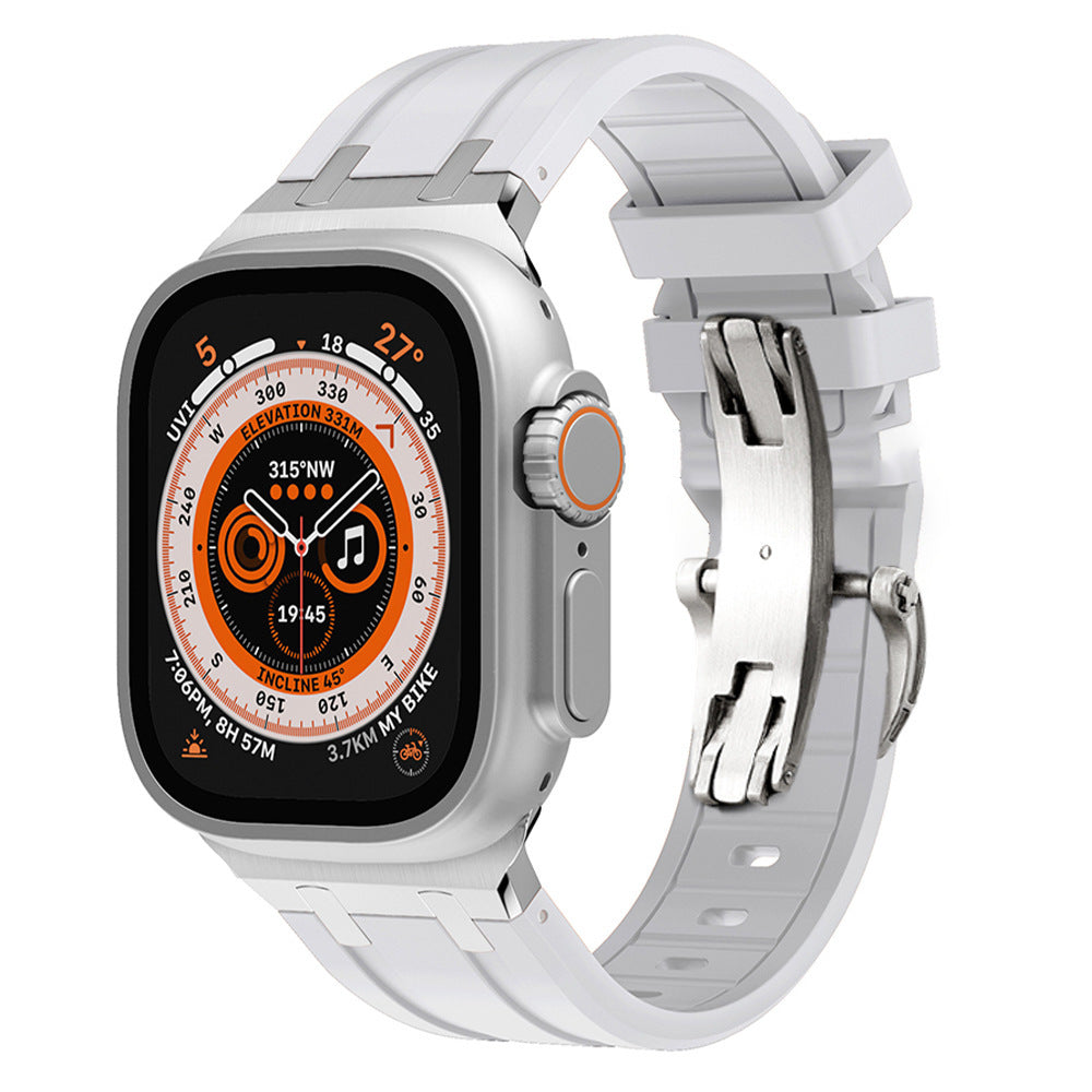 Durable Silicone Strap for Apple Watch with Metal Adapter