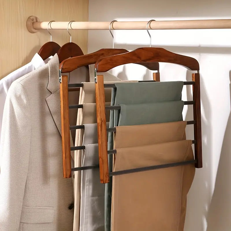 Space Saving Wooden Closet Organizer Hanger Rack - Lusomart