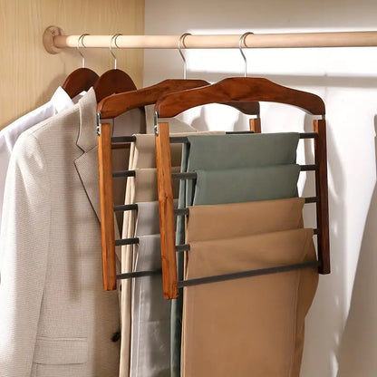 Space Saving Wooden Closet Organizer Hanger Rack - Lusomart