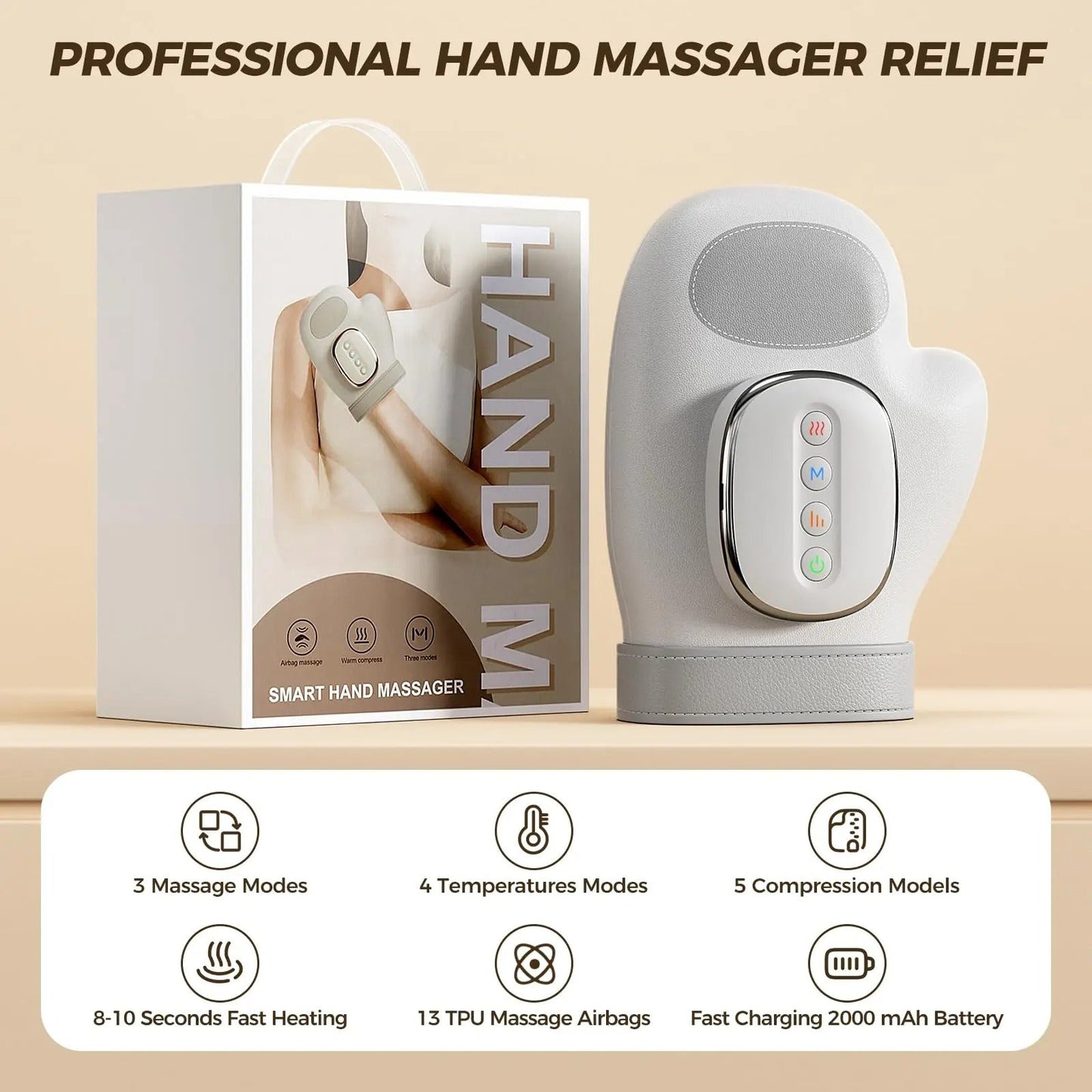 Relaxing Hand Massager With Heat Therapy Wrap