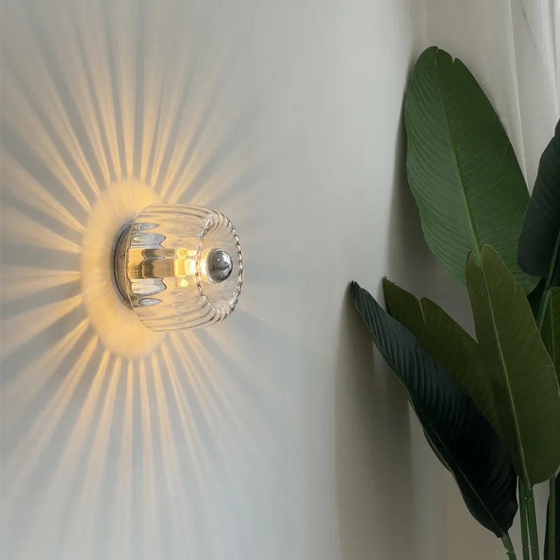 Scandinavian Glass Metal Wall Lamp
