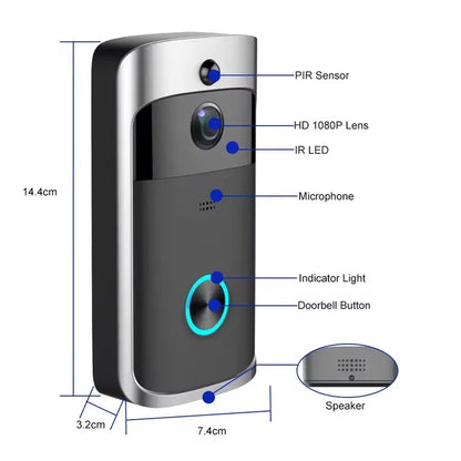 Wireless HD Doorbell Camera with Night Vision and Audio