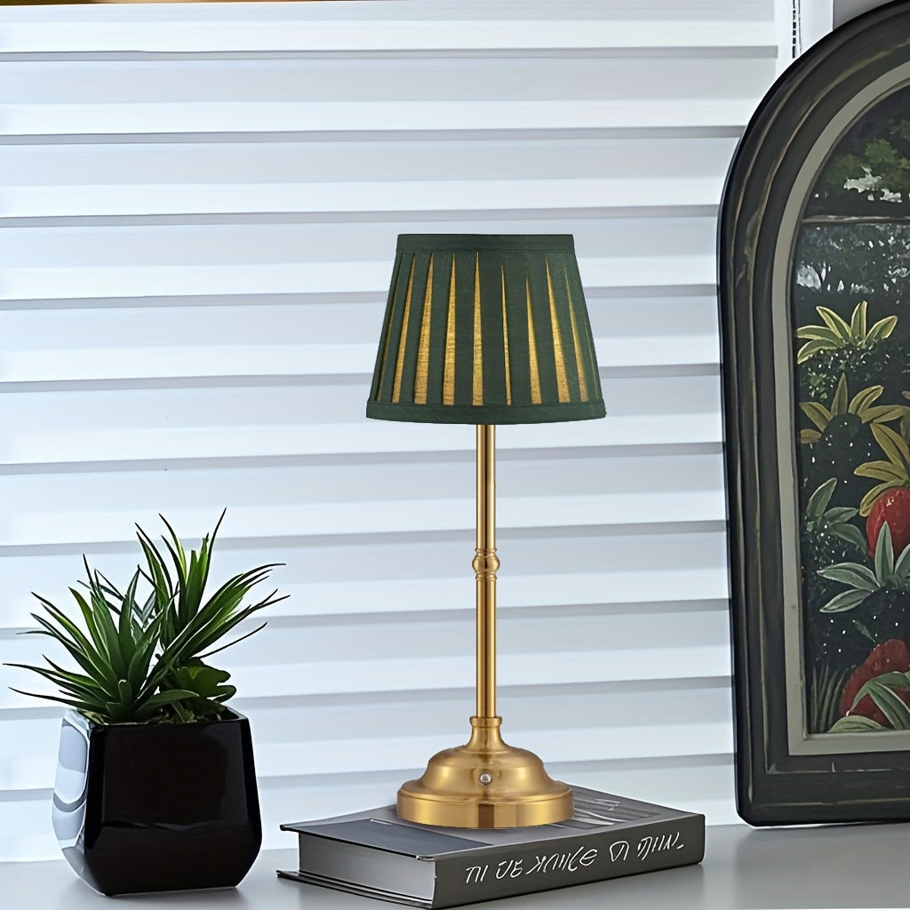 Portable Battery LED Desk Light Brass Finish
