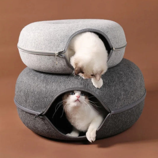 Soft Kitty Play Tunnel Bed for Hiding and Fun - Lusomart