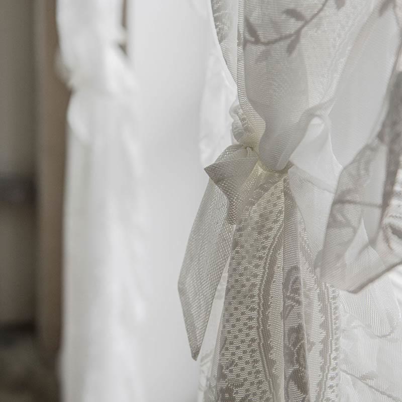 Sheer Ruffled Window Curtain Panels