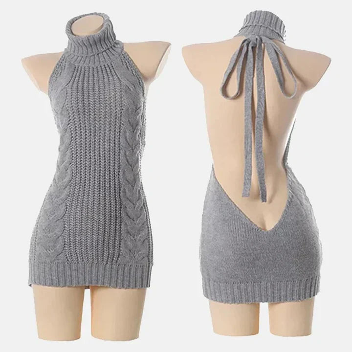Trendy Cold Shoulder Knit Night Club Sweater - Lusomart
