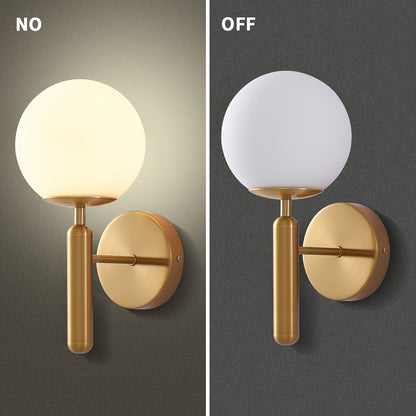Sleek Glass Shade Wall Light | Brushed Metal Flush Mount Lamp
