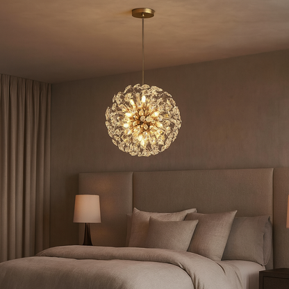 Sparkling Drop Pendant Light, Elegant Crystal Ceiling Chandelier