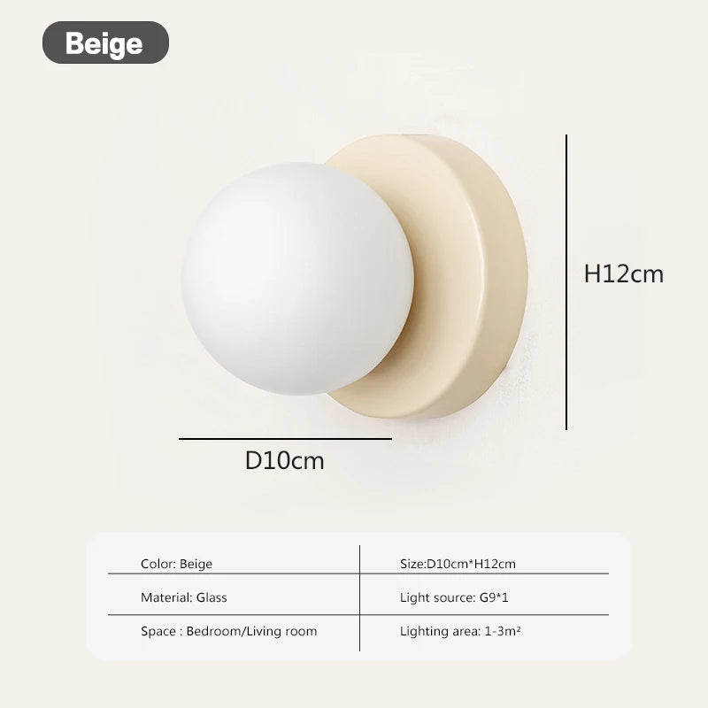 Elegant Round Glass LED Wall Lamp