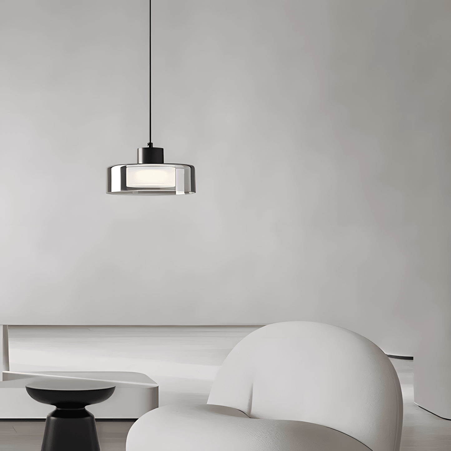 Sleek Clear Glass Hanging Lamp
