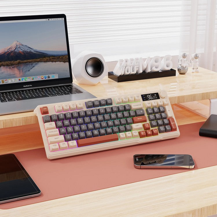 Quiet Wireless Mechanical Gaming Keyboard Monitor - Lusomart