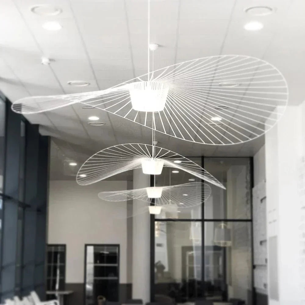 Elegant Metal and Linen Pendant Light Fixture