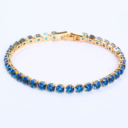 Elegant Chain Tennis Bracelet with Sparkling Zirconia Accents