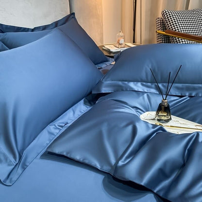 Soft Luxury Blue Bedding Duvet Cover Set – Egyptian Cotton
