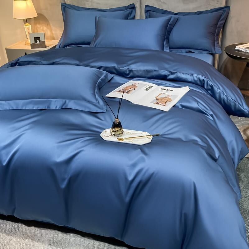 Soft Luxury Blue Bedding Duvet Cover Set – Egyptian Cotton