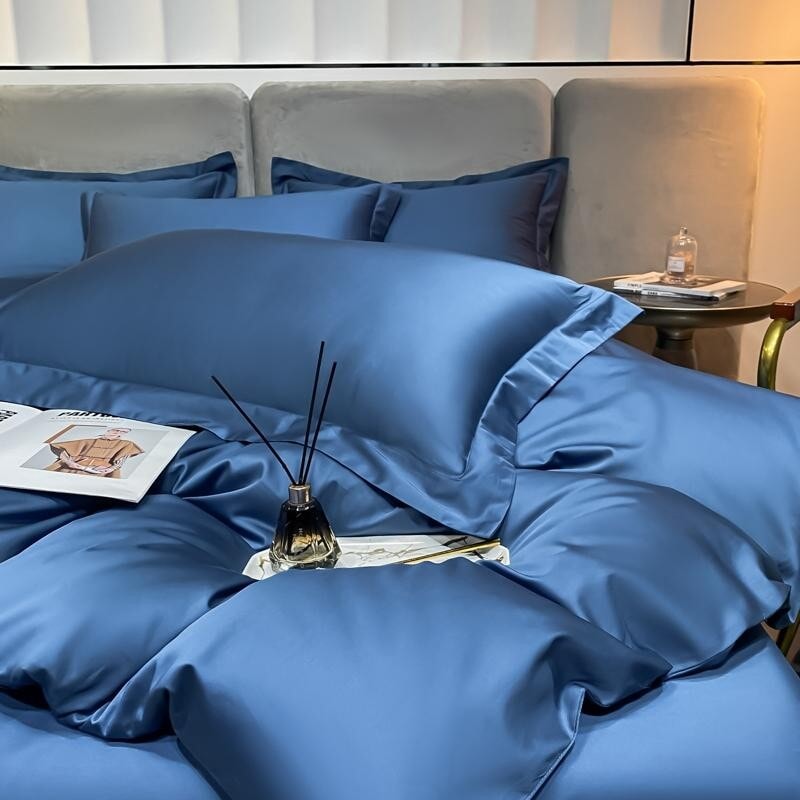 Soft Luxury Blue Bedding Duvet Cover Set – Egyptian Cotton