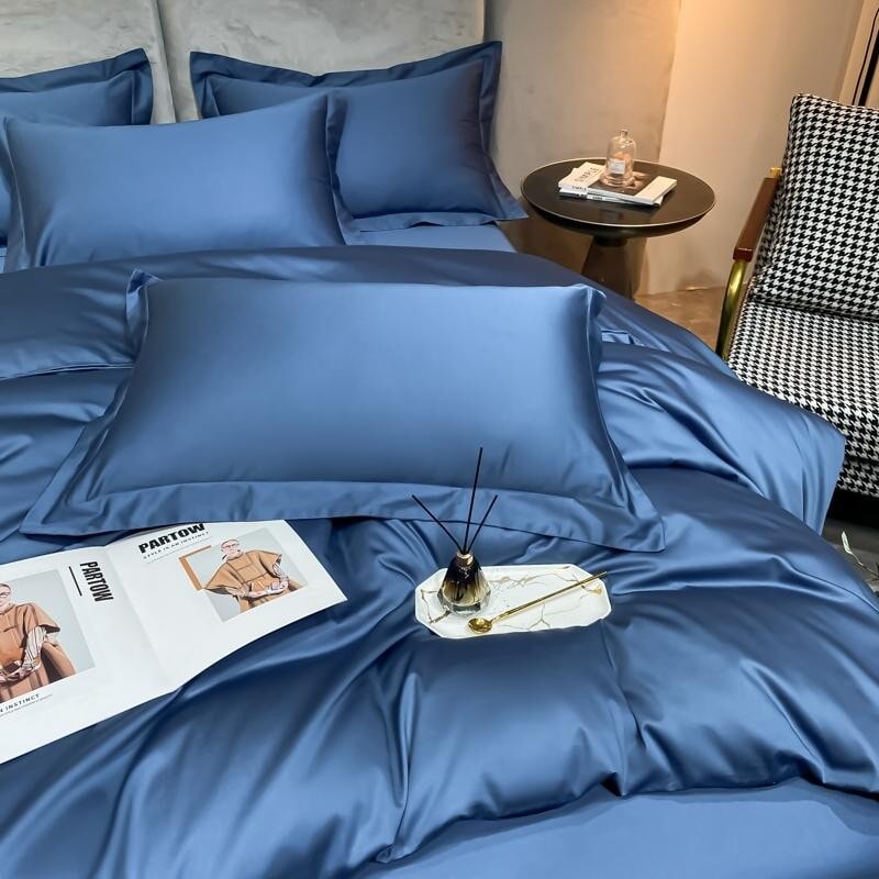 Soft Luxury Blue Bedding Duvet Cover Set – Egyptian Cotton