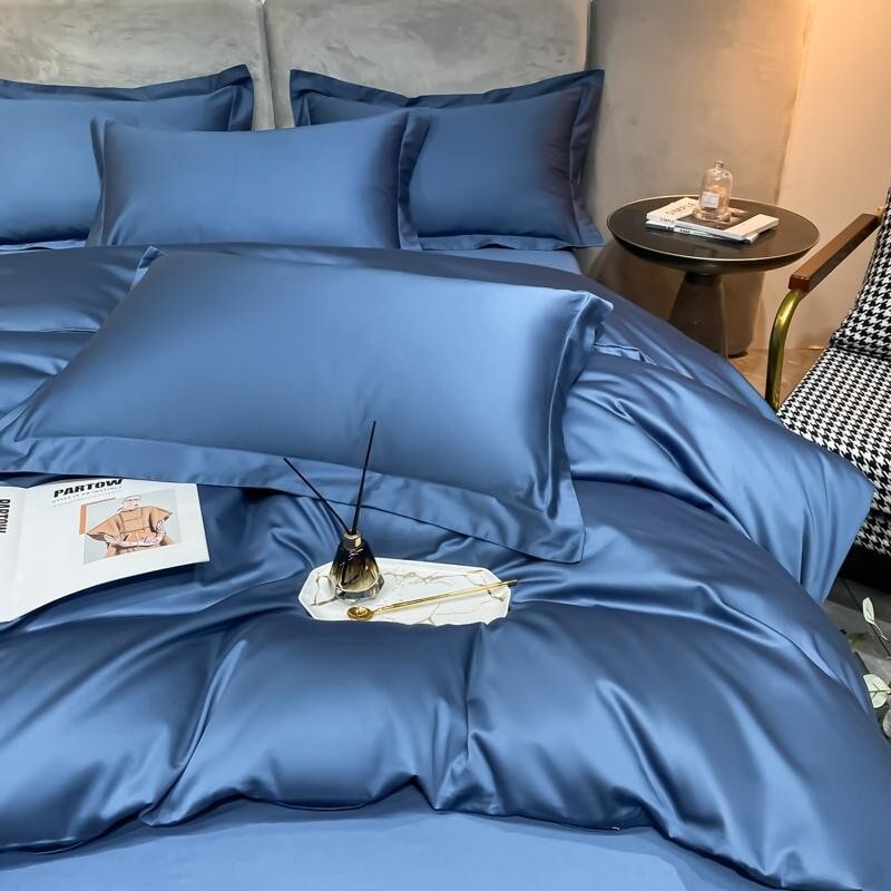 Soft Luxury Blue Bedding Duvet Cover Set – Egyptian Cotton