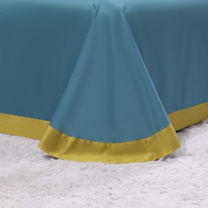 Soft Yellow Cotton Bed Sheet Set