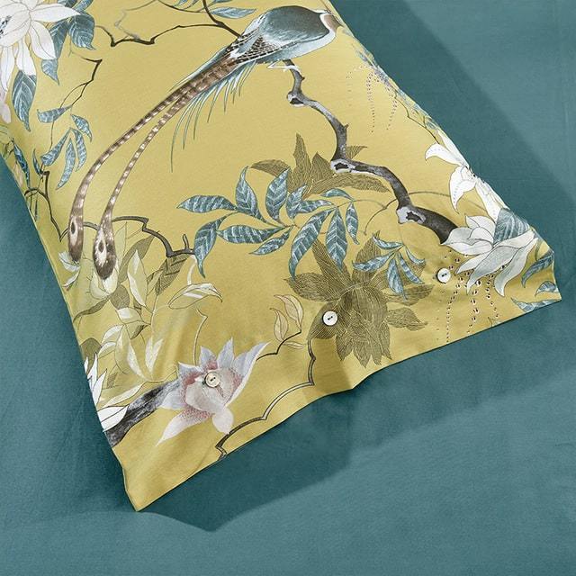 Soft Yellow Cotton Bed Sheet Set