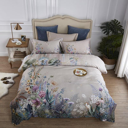 Soft Floral Pattern Egyptian Cotton Bed Set