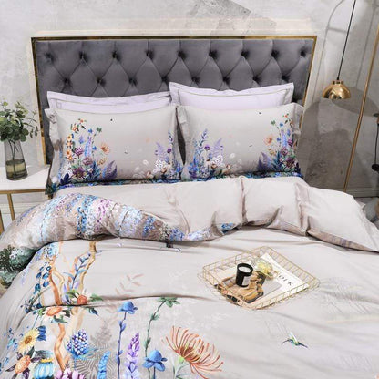 Soft Floral Pattern Egyptian Cotton Bed Set