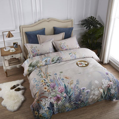 Soft Floral Pattern Egyptian Cotton Bed Set