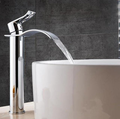 Luxury Chrome And White Cascade Kitchen Faucet