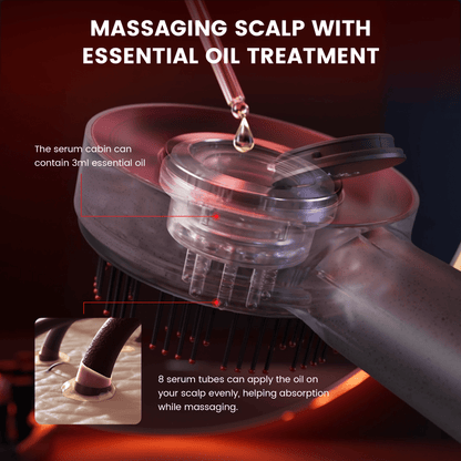 Portable Rechargeable Scalp Massager With LED Light Therapy