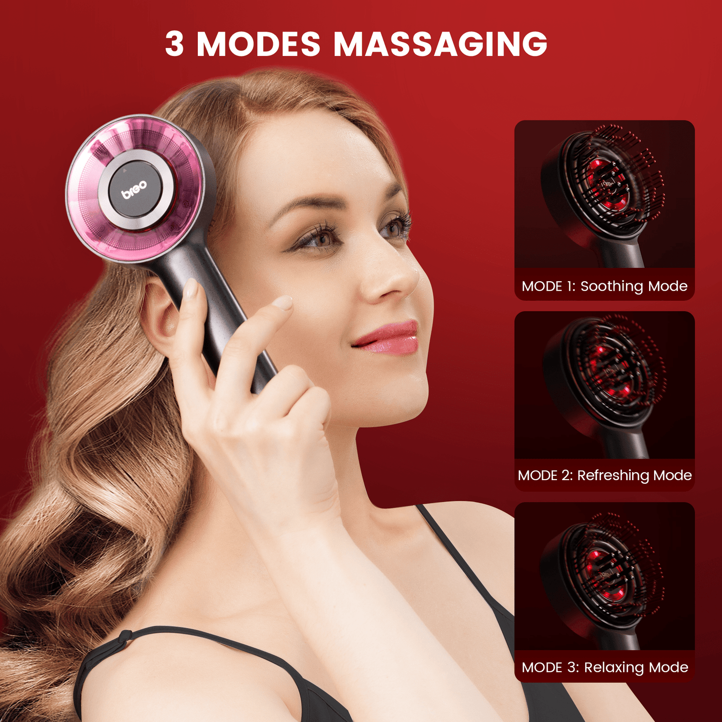 Portable Rechargeable Scalp Massager With LED Light Therapy