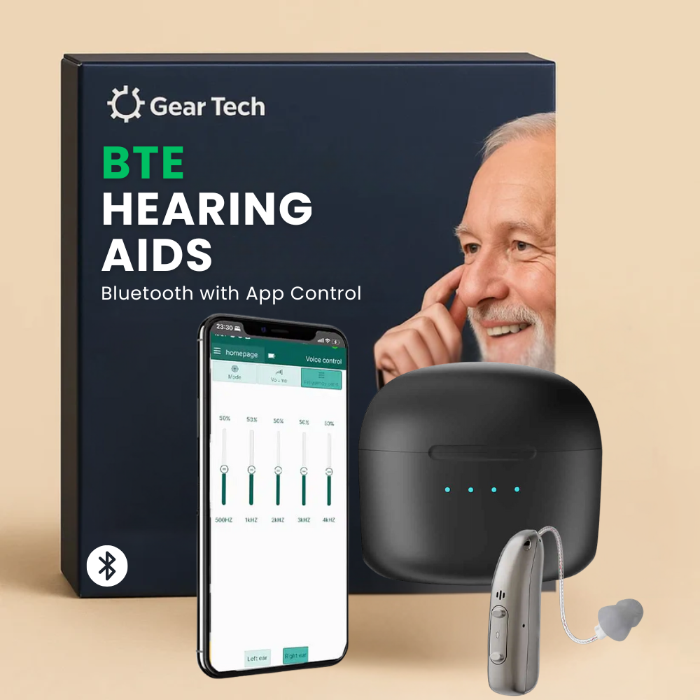 Digital Rechargeable Behind Ear Hearing Aids With Noise Reduction