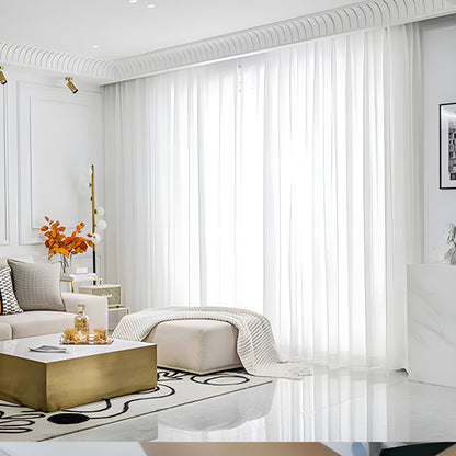 Elegant White Lightweight Semi Sheer Window Curtains