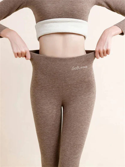 Soft Cashmere Lined Thermal Leggings for Women - Lusomart