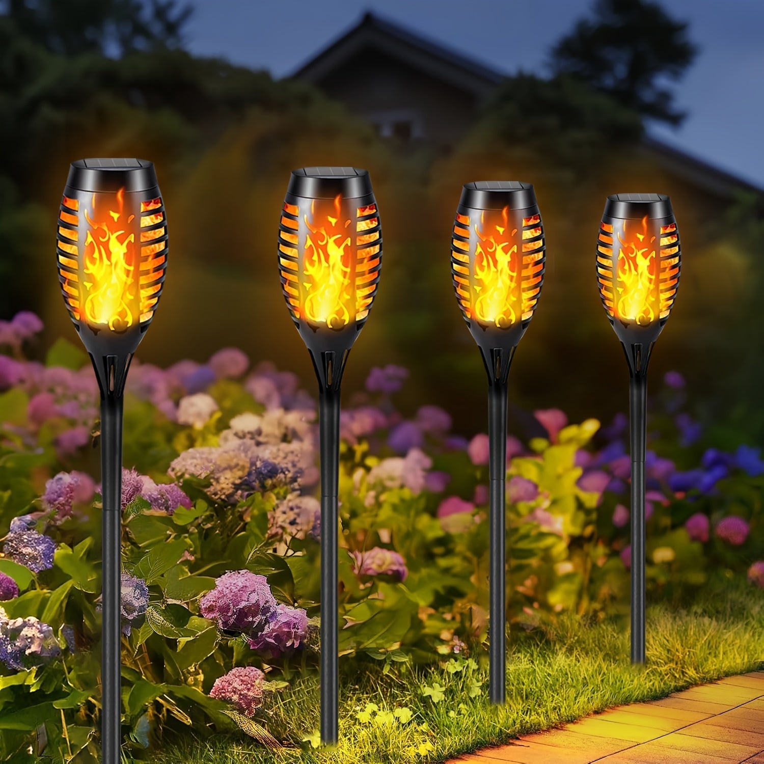 Warm Ambient Outdoor Solar Pathway Lights - Lusomart