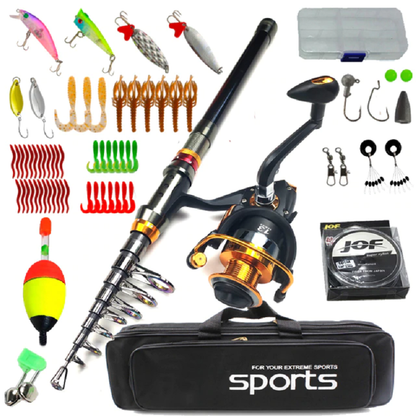 Portable Fishing Rod Set With Reel And Storage Bag