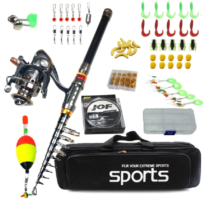 Portable Fishing Rod Set With Reel And Storage Bag