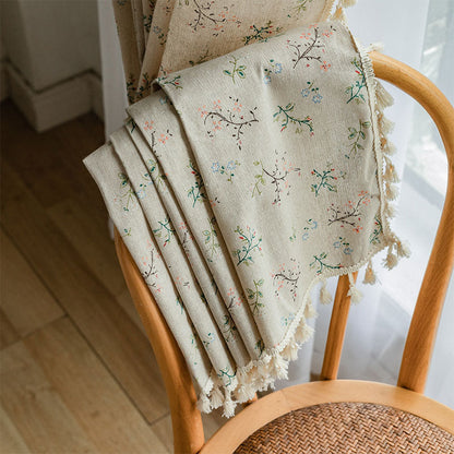 Rustic Floral Sheer Cotton Curtain Panel