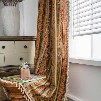 Vibrant Beaded Sheer Window Curtains