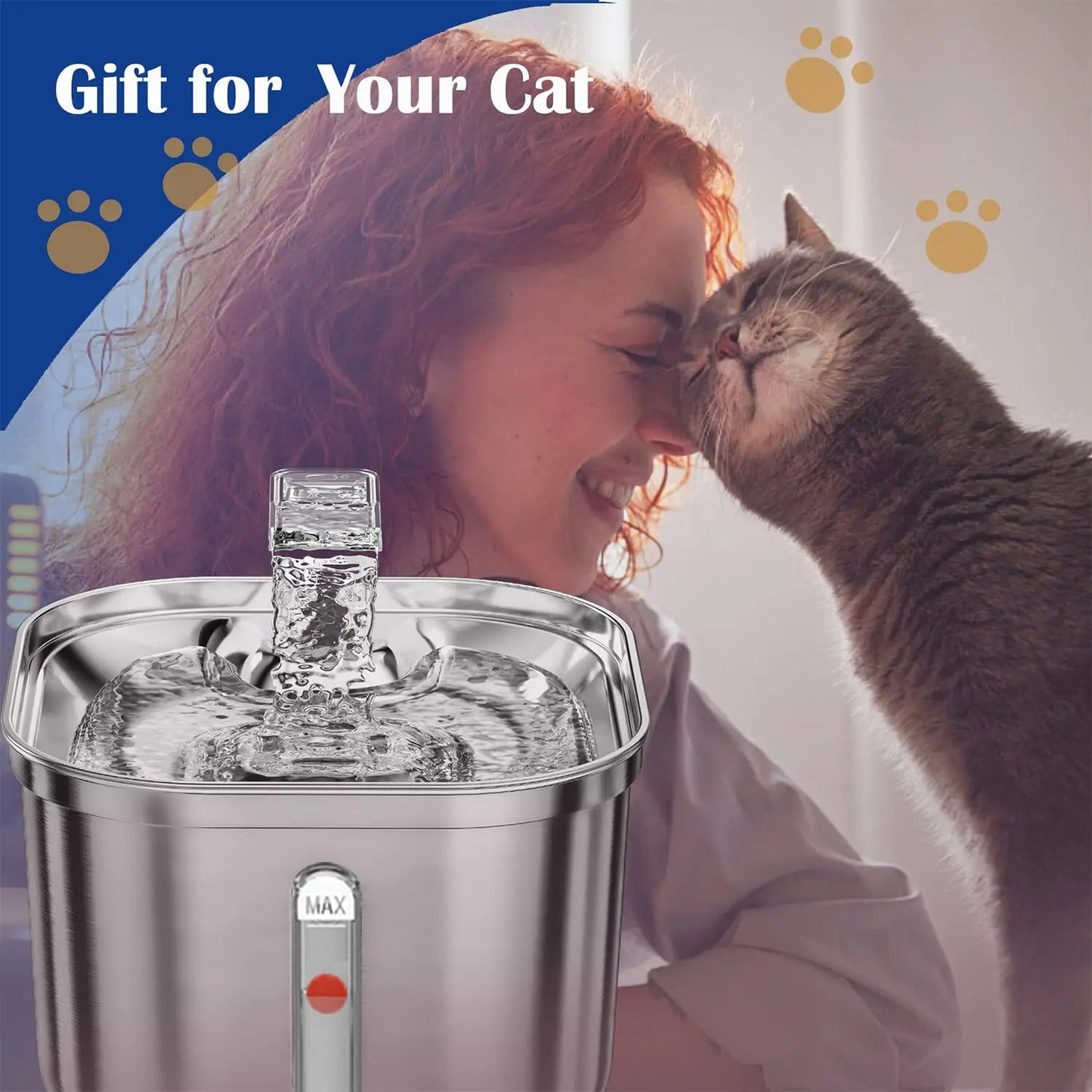 Pet Stainless Steel Automatic Cat Water Fountain