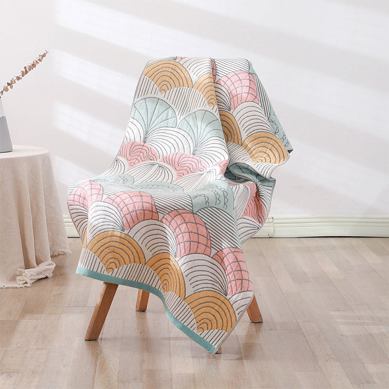 Ownkoti Shell Print Jacquard Cotton Bath Towel-6